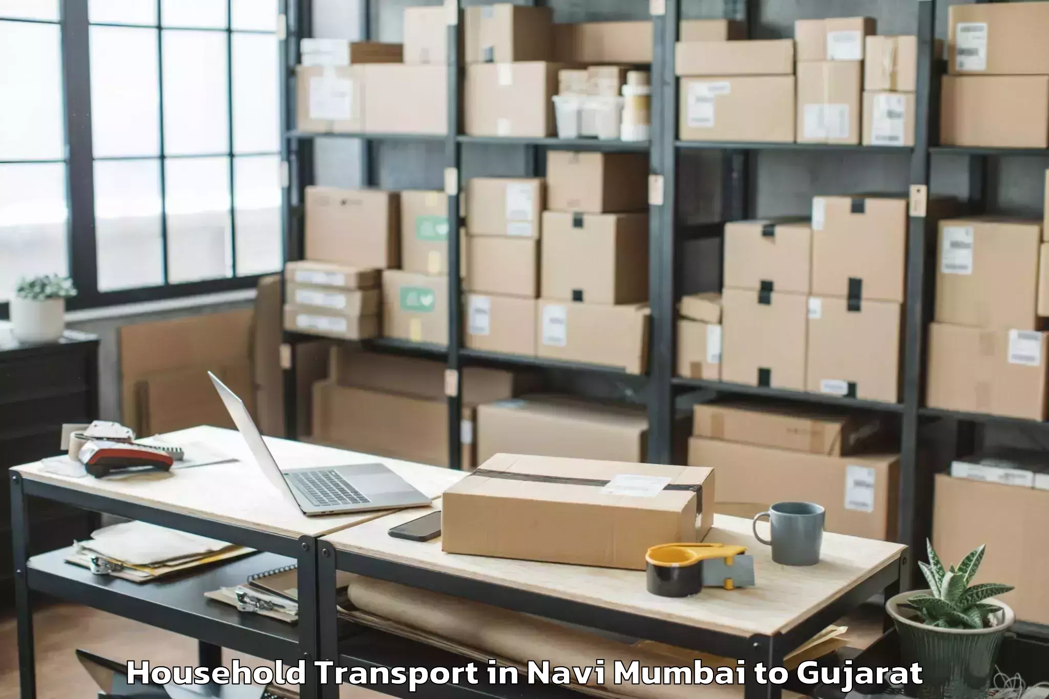 Top Navi Mumbai to Lavad Household Transport Available